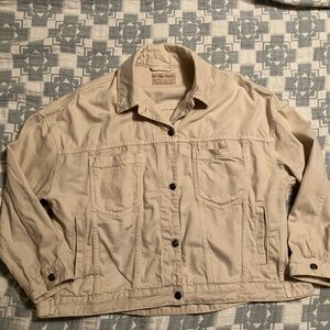 Free People oversize beige denim jacket